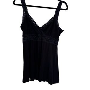Elegant Black Lace Trim Camisole